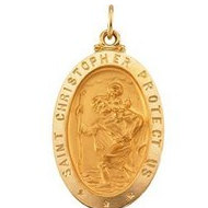14k Gold Saint Christopher Medal