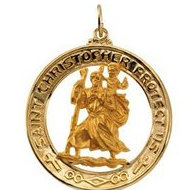 14K Gold Saint Christopher Medal