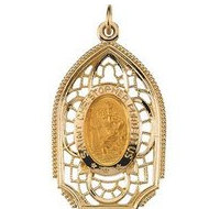 14K Gold Saint Christopher Medal