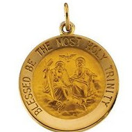 14K Gold Holy Trinity Medal