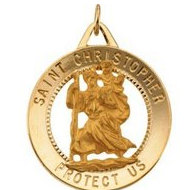 14K Gold Saint Christopher Medal