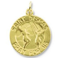 14K Gold Saint Dismas Medal