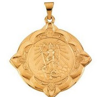 14k Gold Saint Raphael Medal