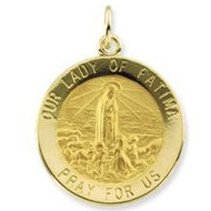 14K Gold Our Lady of Fatima Medal