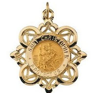 14k Gold Saint Christopher Medal