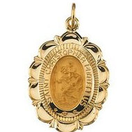 14K Gold Saint Christopher Medal