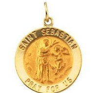 14K Gold Saint Sebastian Medal