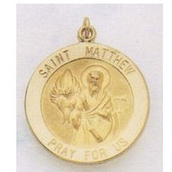 14K Gold Saint Matthew Medal