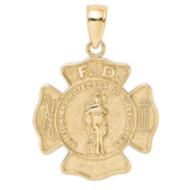 14K Gold Saint Florian Medal