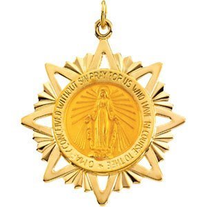 14k Yellow Gold Star MIRACULOUS MEDAL