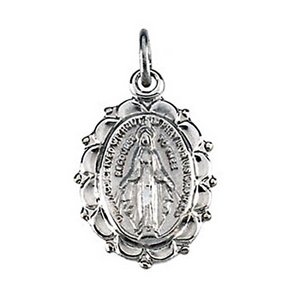 Sterling Silver MIRACULOUS MEDAL W  18 INCH CHAIN
