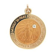 14K Gold Miraculous Medal [H] w/ Diamond