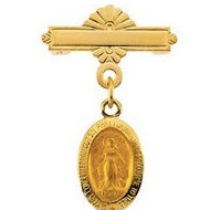 Miraculous Medal Baptismal Brooch