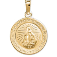 14K White Gold Miraculous Medal