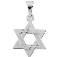 STAR OF DAVID PENDANT in 14k Yellow, White, And Silver