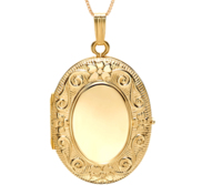 14K Gold Filled Oval 4 Photo Locket