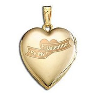 14K Yellow Gold Sweetheart Be My Valentine Locket