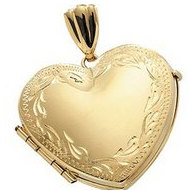 14K Yellow Gold Heart Locket
