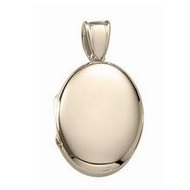 14k Premium Weight Yellow Gold Oval Picture Locket