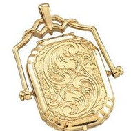14K Yellow Gold Large Swivel Locket