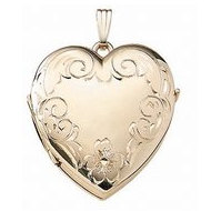 Solid 14K Yellow Gold Heart Four Photo Locket