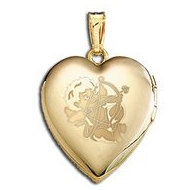 14K Yellow Gold "Sweetheart" Cupid Locket