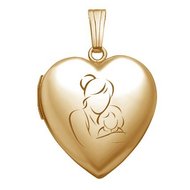 14K Yellow Gold "Mom and Daughter" Locket
