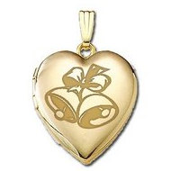 14K Yellow Gold "Sweetheart" Wedding Bells Locket