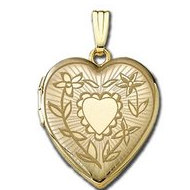 Solid 14K Yellow Gold Sunshine Locket