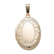 14k Yellow Gold Oval Picture Locket