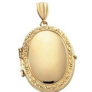 14K Yellow Gold Oval Locket