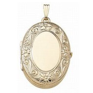 14K Yellow Gold Oval Four Photo Locket