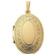 14K Yellow Gold Large Oval Locket
