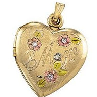 14k Tri-Color Heart Shaped 