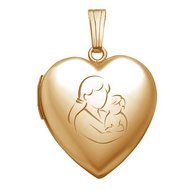 14K Yellow Gold "Mom and Son" Locket