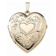 14K Yellow Gold Heart Four Photo Locket
