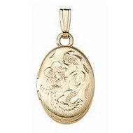 14K Yellow Gold Children's Oval Locket