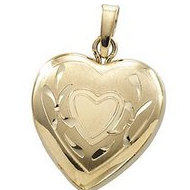 14K Small Yellow Gold Heart Locket