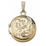 14K Tellow Gold Children's Round Locket
