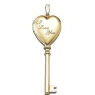 14K Yellow Gold "I Love You" KEY Locket