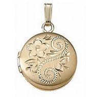 14K Yellow Gold Children's Round Locket