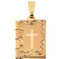 14K Yellow Gold "Bible" Locket