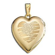 14K Yellow Gold "Sweetheart" with Rose Locket