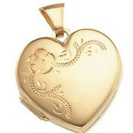 14k Yellow Gold Heart Locket