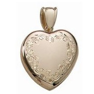 14k Premium Weight Yellow Gold Heart Picture Locket