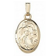 14K Yellow Gold Children's Oval Locket