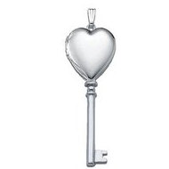14k White Gold "Sweetheart KEY" Locket