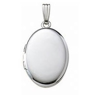 14k White Gold Oval Locket