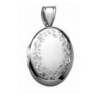 14k White Gold Oval Premium Weight Locket
