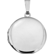 14k White Gold Round Locket